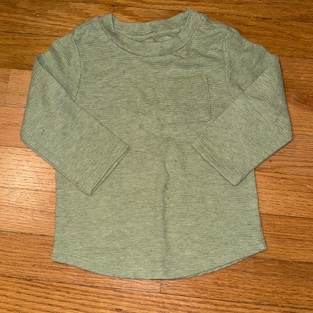 Toddler Cat & Jack 18M boys long sleeve shirt, Olive green